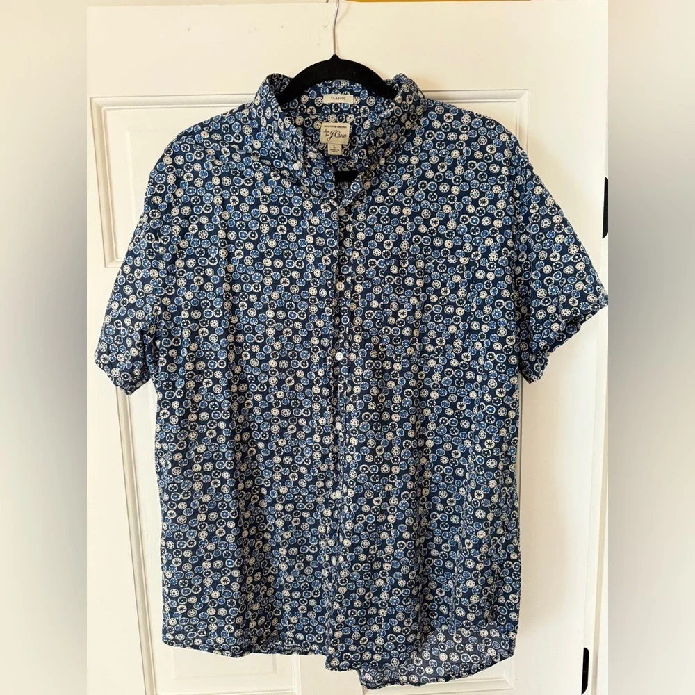 J.Crew Floral Blue Men's Classic Fit Shirt